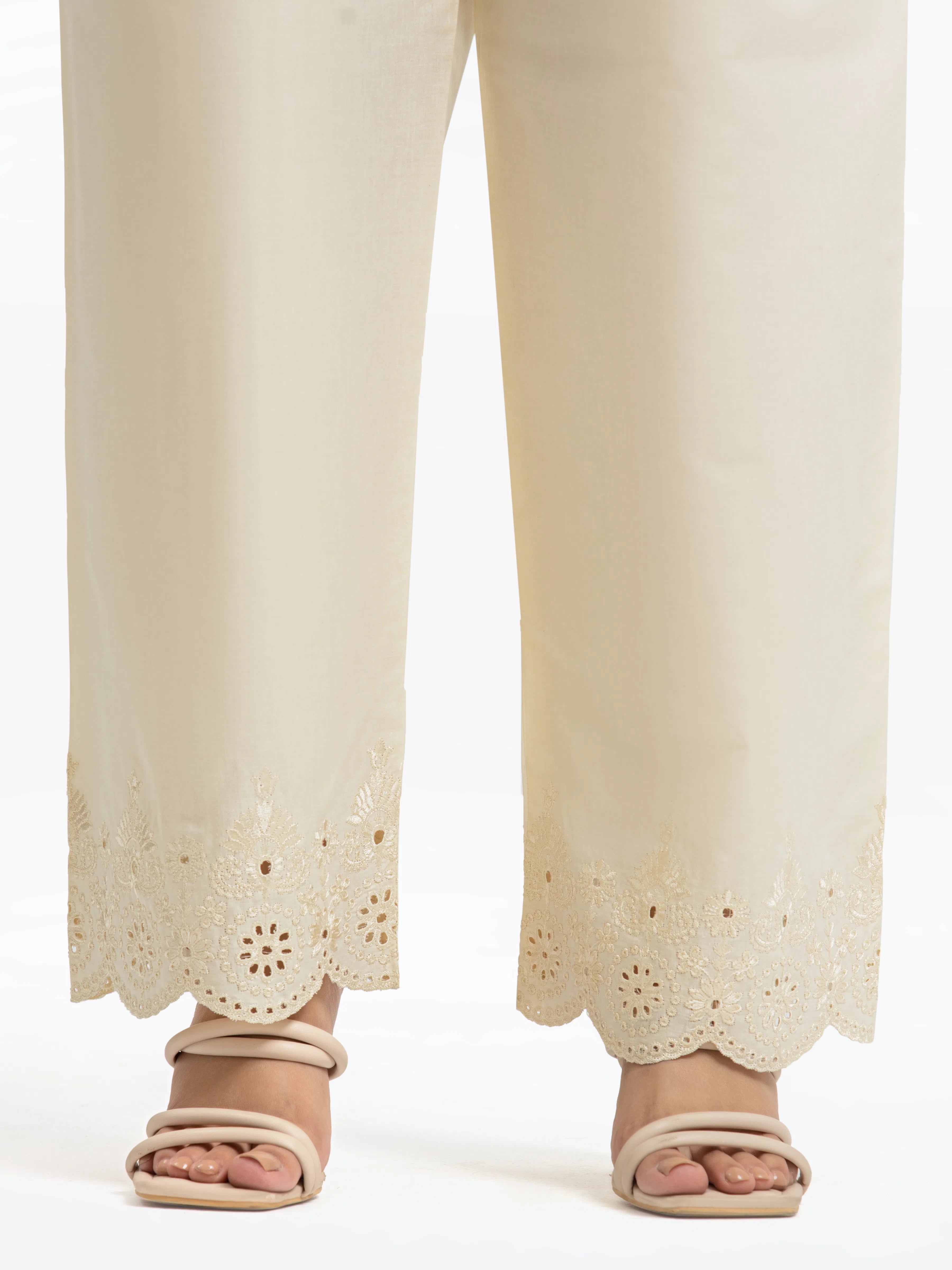 Women's Cream Trouser - EWBE24-76581 Trousers Print Floral