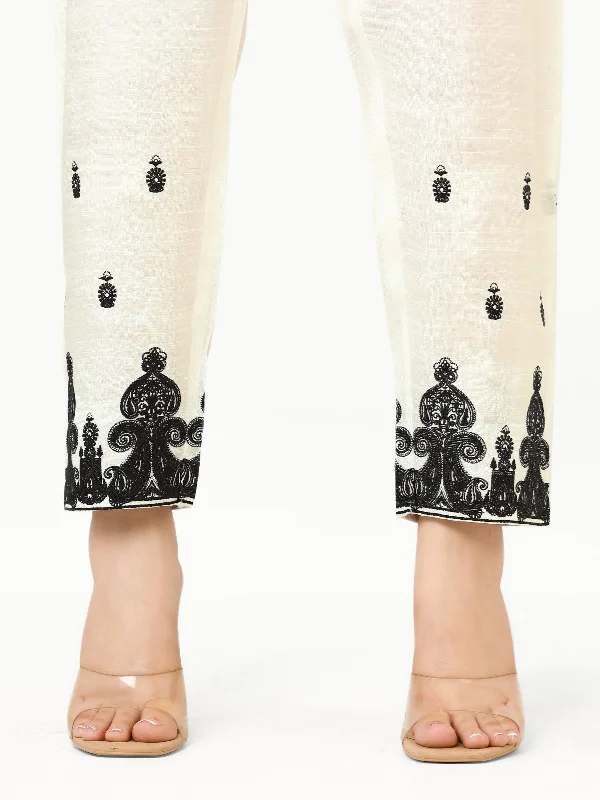 Women's Off White Trouser - EWBE22-76349 Trousers Prom Sequined