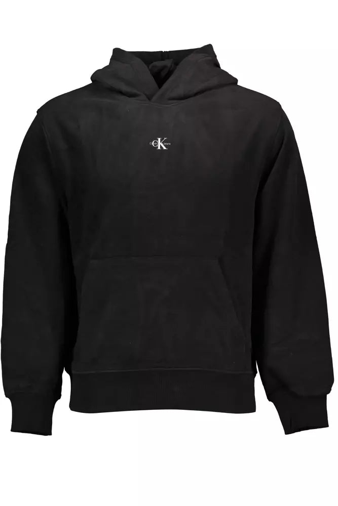 Black Cotton Men Sweater Mesh Blend Leather Blend Suede Blend