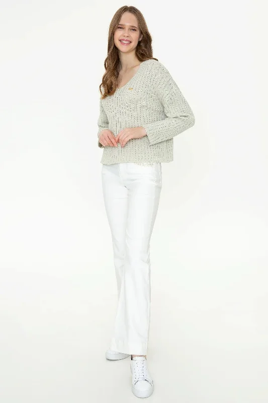 US Polo Assn. Comfort Pullover with USPA Metal Logo - Women Hooded Pullover Sweater