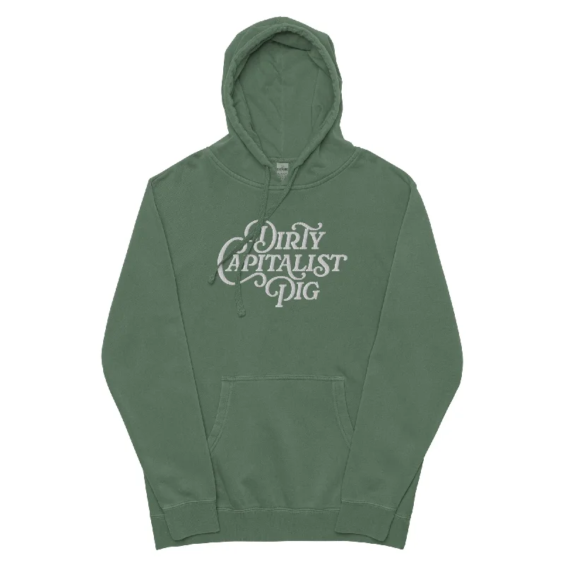 Dirty Capitalist Pig Pigment-dyed Embroidered Pullover Hoodie High Neck Pullover