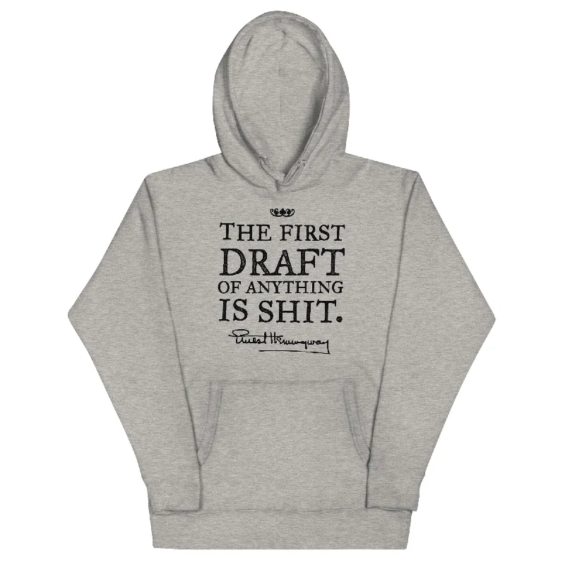 Ernest Hemingway First Draft Quote Pullover Hoodie Bell Sleeve Stylish