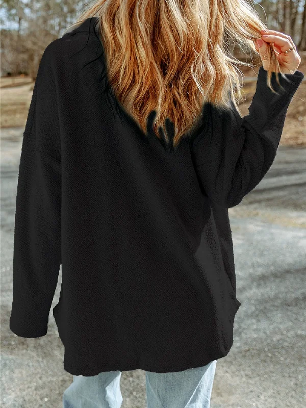 Women's Long Sleeve Button-Down Jacket Corduroy Jacket Velvet Jacket Brocade Jacket