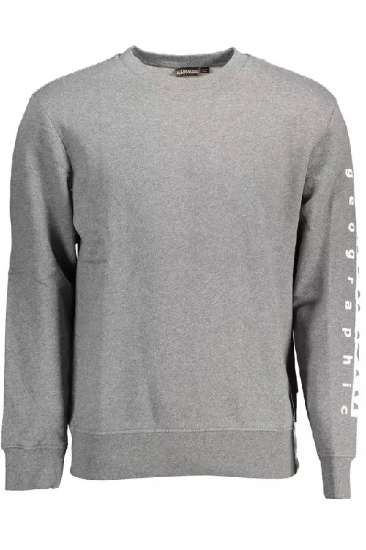 Gray Cotton Men Sweater Thin Thick Dense