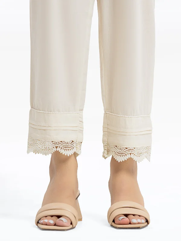 Women's Cream Trouser - EWBEB24-76575 Trousers Velvet Soft