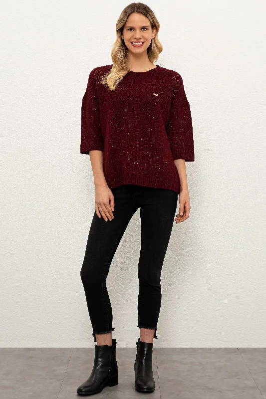 US Polo Assn. Oversized Round Neck Pullover with Metal USPA Logo - Women Fleece Warm Pullover