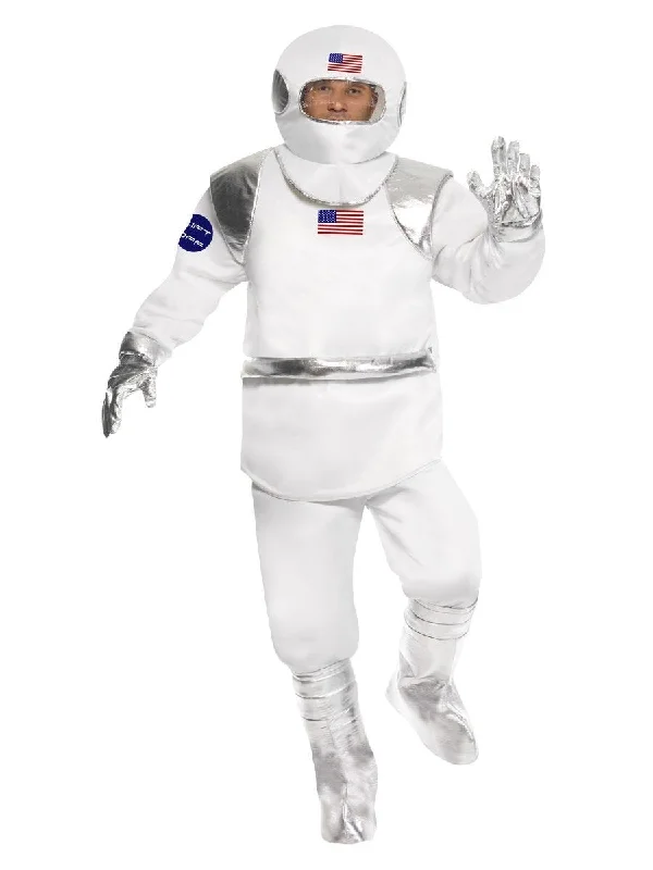 Spaceman Costume Adult White Top Trousers Helmet Gloves Shoe Covers Trousers Custom Made