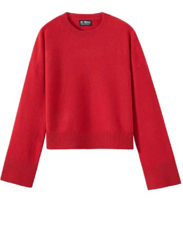 Louise Pullover in Crimson Alpaca Blend Soft