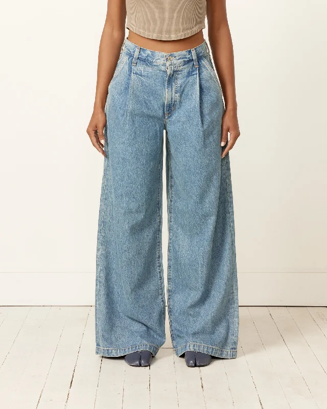 Ellis Trouser in Baffle Wide Leg Loose Fit Mid Waist