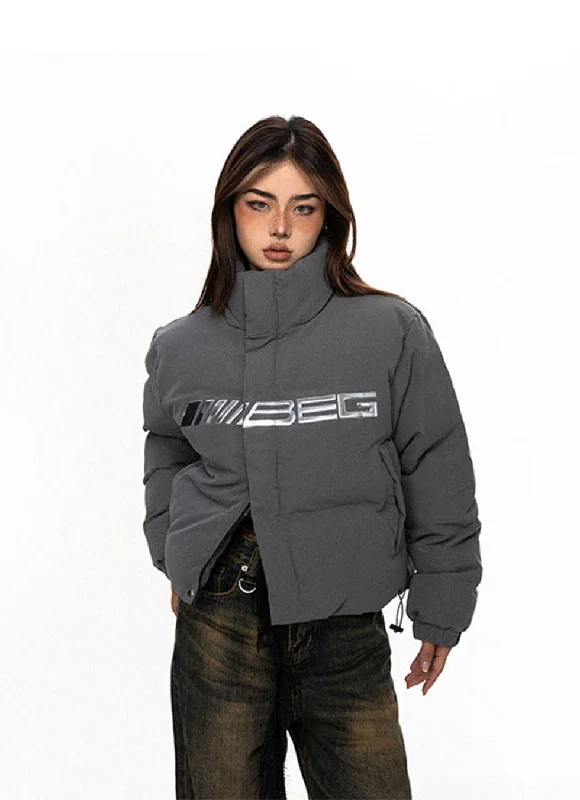 Logo Puffer Winter Jacket Plaid Jacket Tartan Jacket Houndstooth Jacket