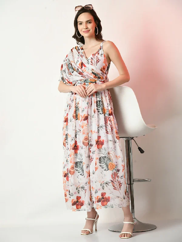 Myshka Women's White Printed Dress