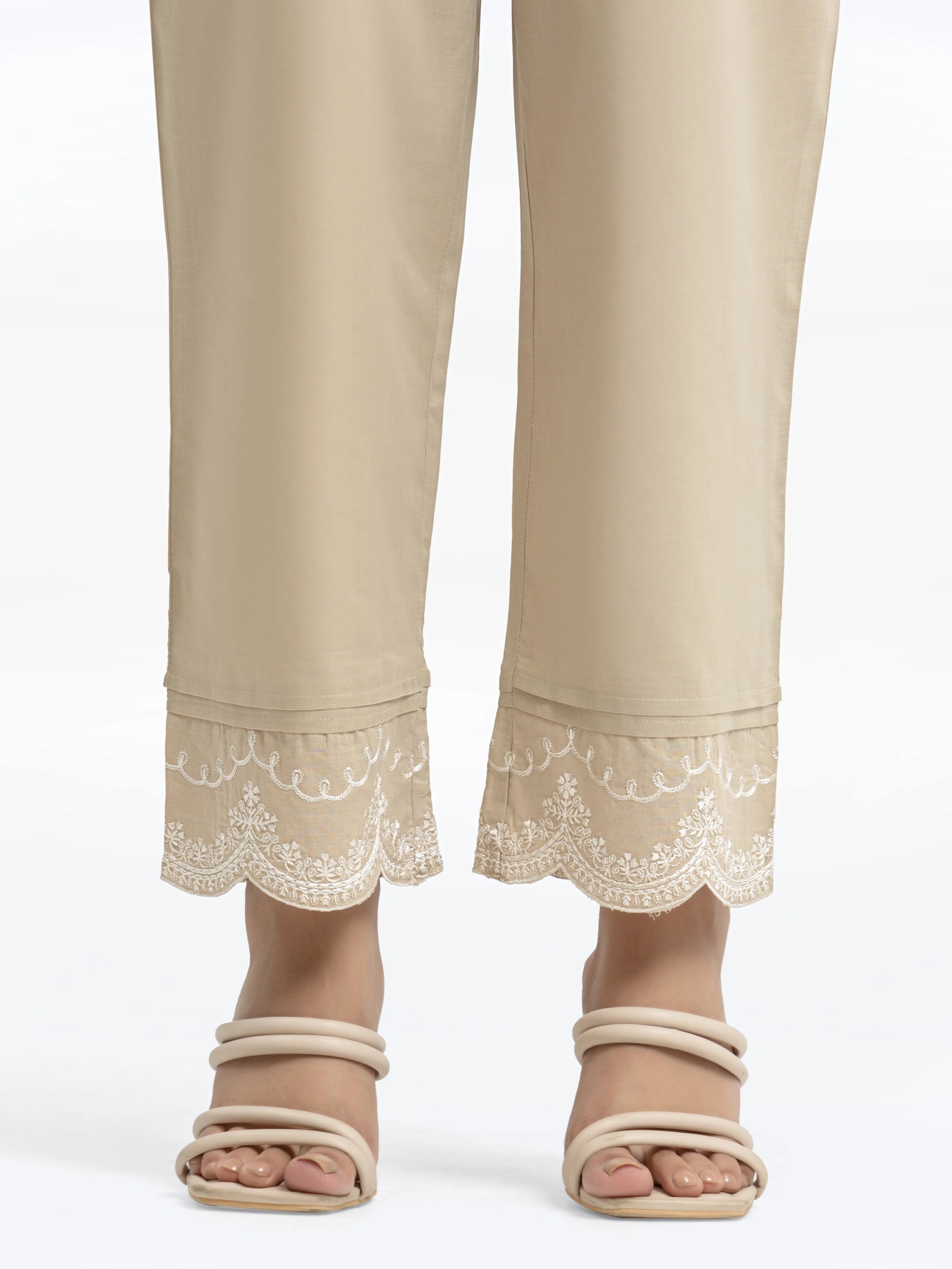 Women's Beige Trouser - EWBE24-76584 Trousers Low Rise Relaxed