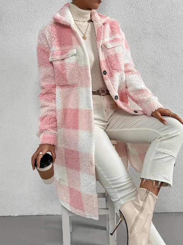 Trendy Plaid Teddy Jacket Striped Jacket Polka Dot Jacket Floral Jacket