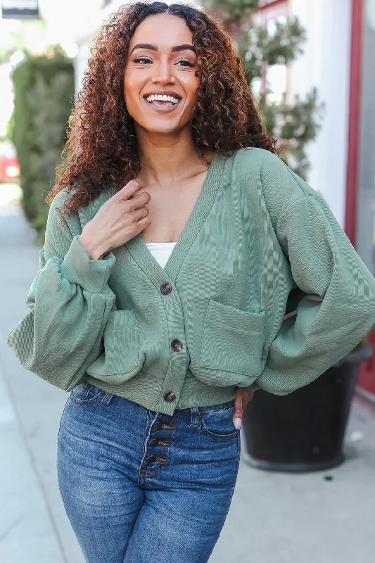 Weekend Ready Lime Green Boyfriend Button Down Cropped Jacket Herringbone Jacket Houndstooth Jacket Plaid Jacket