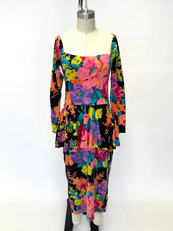 1980s Betsey Johnson Punk Label Peplum Dress