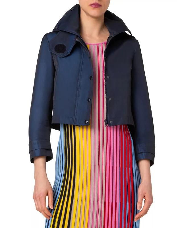 Techno Satin Short Jacket Denim Jacket Leather Jacket Suede Jacket