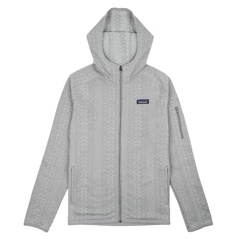 Patagonia Womens Better Sweater Hoody Frozen Jaquard Salt Grey Neon Metallic Matte