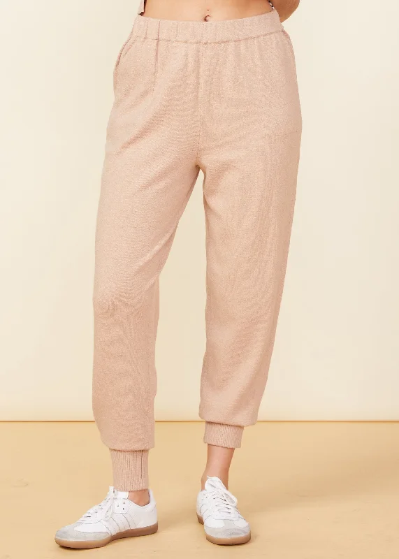 Merino Wool Sweater Lounge Jogger Dusk - Monrow Print Jacquard Patchwork
