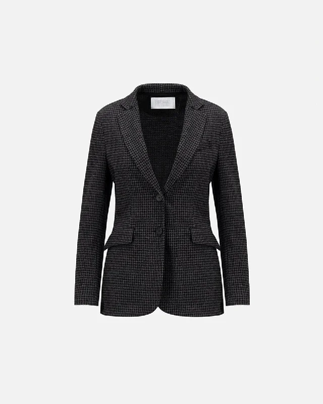 Hacking Jacket Moleskin Houndstooth Snapped Jacket Toggled Jacket Drawstring Jacket