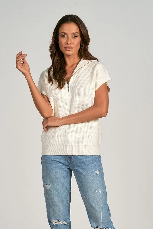 1/2 ZIP S/S SWEATER Slim Fit Regular Fit Oversized