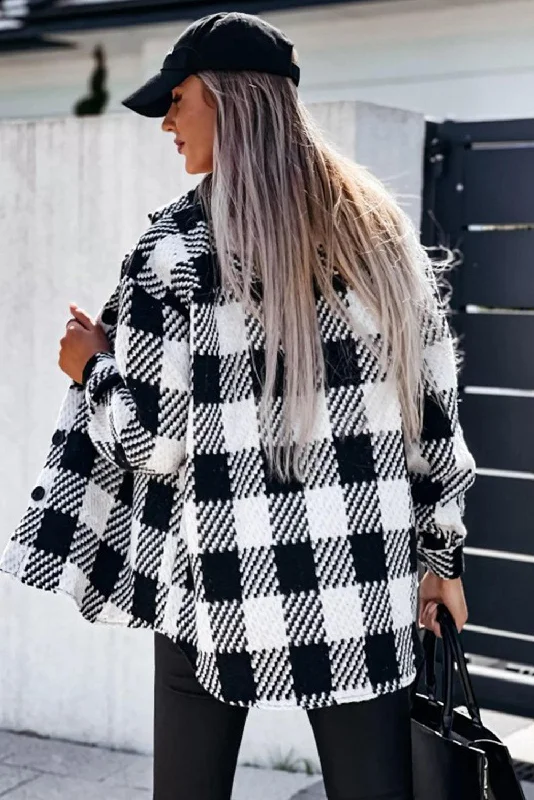 Wool Blend Checkered Jacket Mesh Jacket Canvas Jacket Denim Jacket