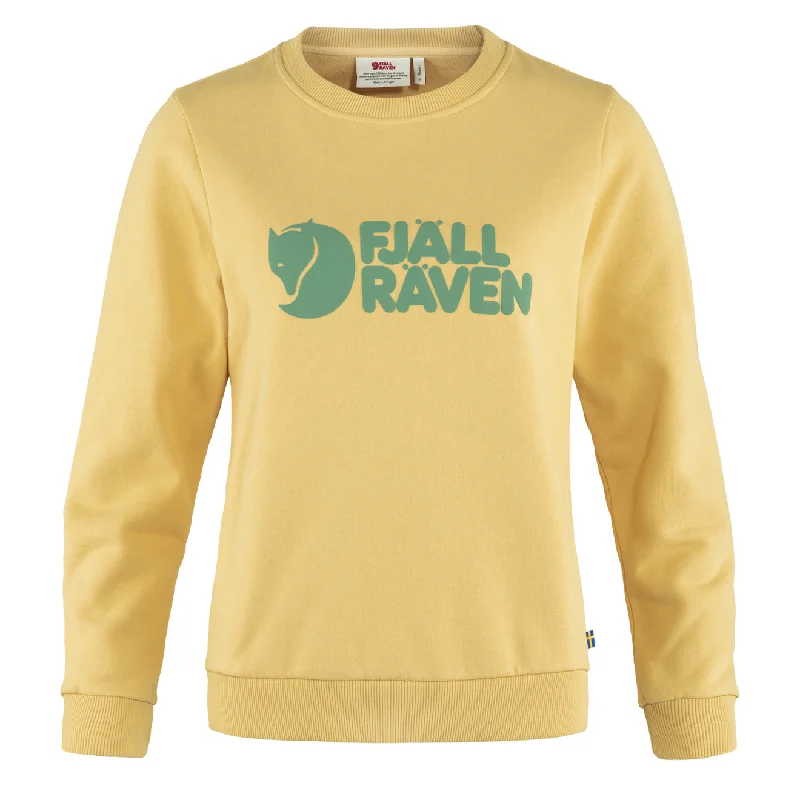 Fjallraven Womens Logo Sweater Mais Yellow Satin Blend Silk Blend Wool Blend