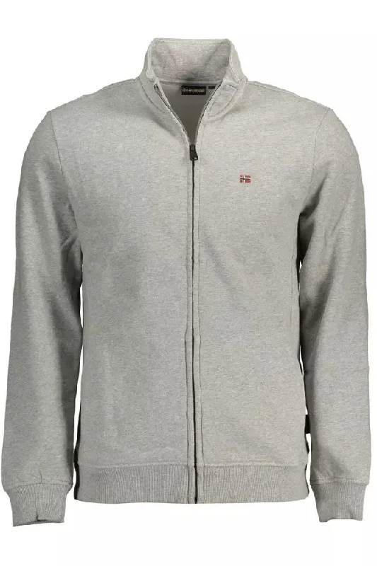 Gray Cotton Men Sweater Velvet Chenille Corduroy