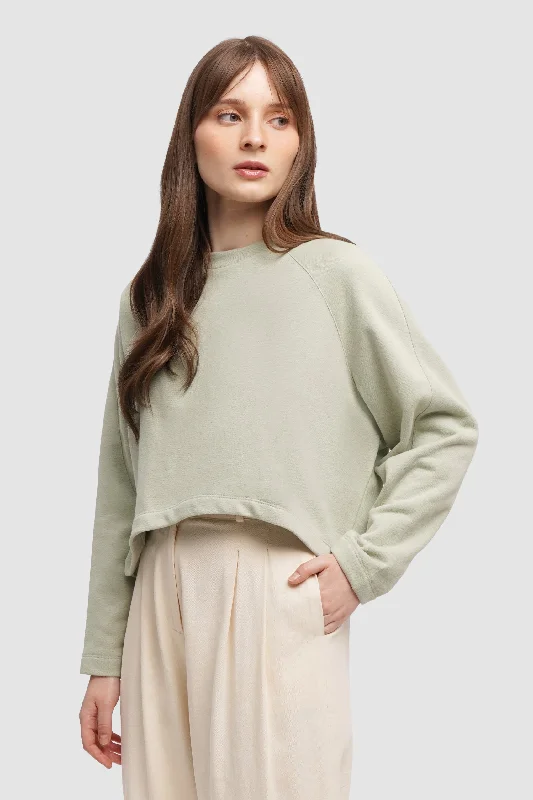 Raglan Pullover Gathered Sleeve Pullover