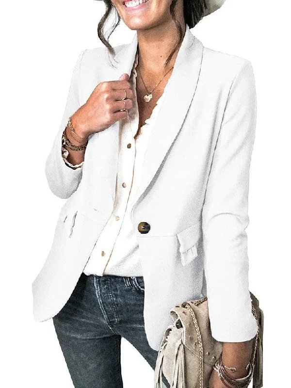 Comfortable Single-Button Blazer Jacket Wool Jacket Cashmere Jacket Tweed Jacket