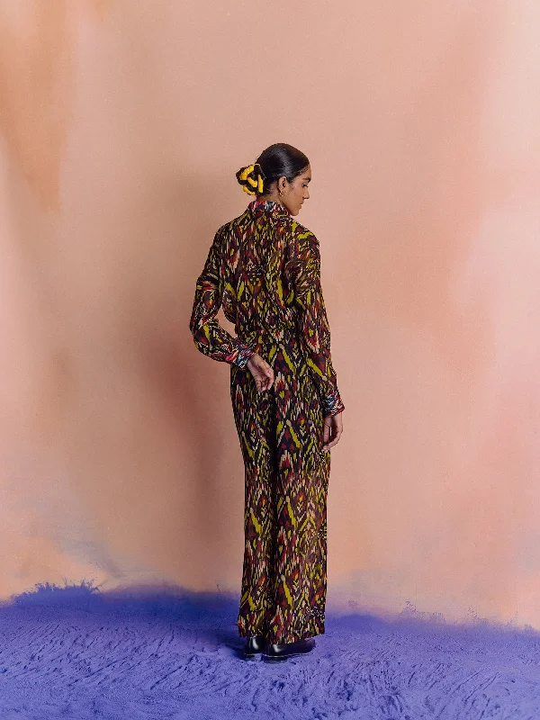 Ikat Organza Trousers Trousers sophisticated sleek