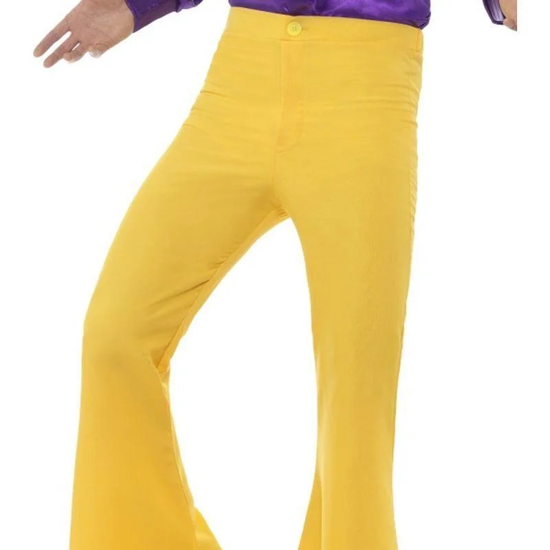 Flared Trousers Mens Adult Yellow Trousers trendy modern