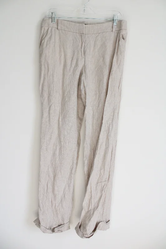 J.Crew City Fit Oatmeal Linen Trouser Pant | 6 Trousers Brand Named