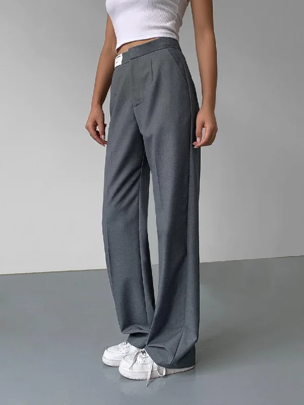 High-Waist Loose Wide-Leg Suit Trousers Trousers versatile functional