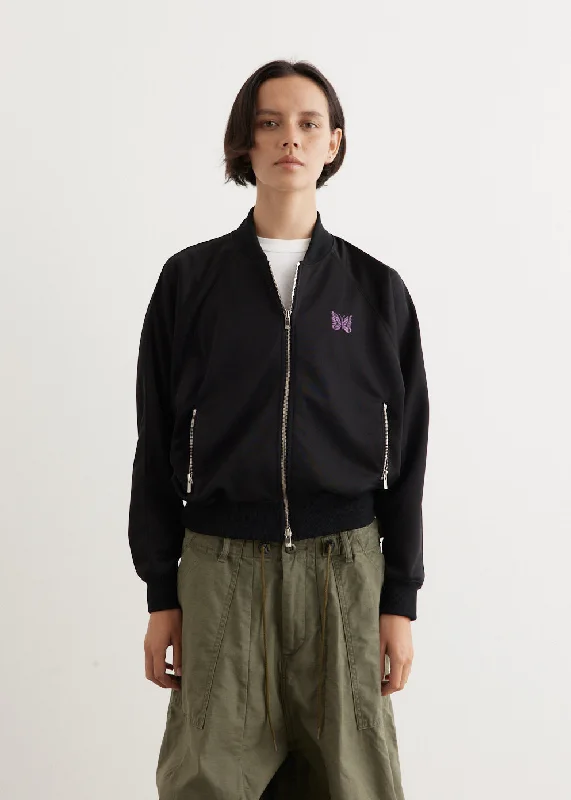 Dolman Sleeve Track Jacket Stand-Up Collar Roll-Neck Collar Turtle Neck