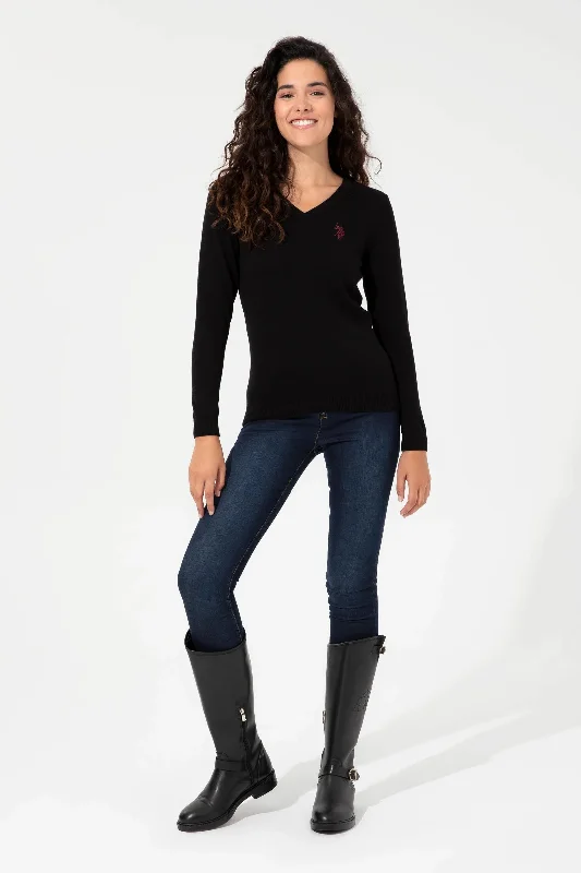 US Polo Assn. Slim Fit Pullover with Logo - Women Open Front Cardigan