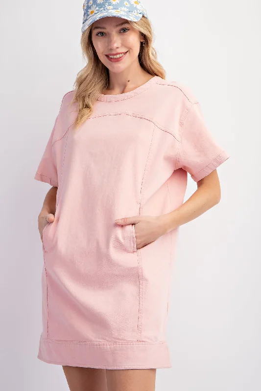 Easel Denim Tunic Dress in Cotton Candy FINAL SALE
