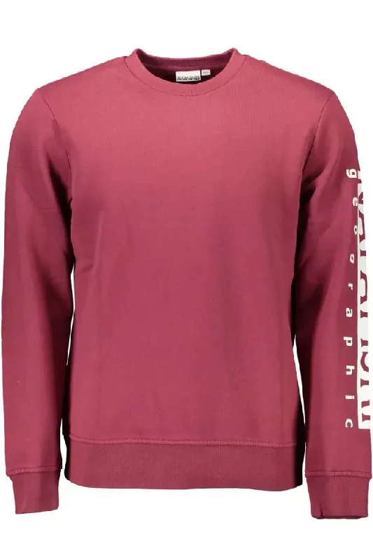 Red Cotton Men Sweater Striped Floral Plaid