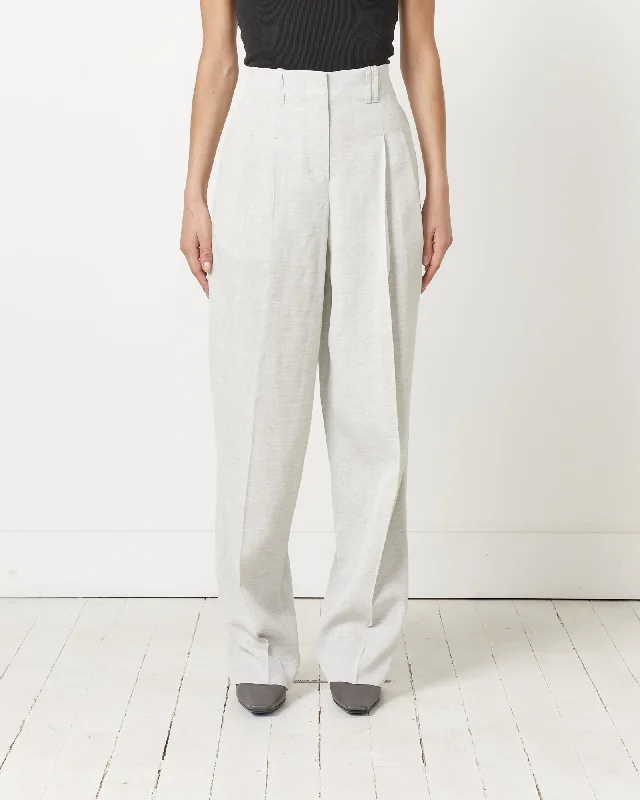 Le Pantalon Titolo Trouser in Light Grey Cropped Trousers Casual Linen