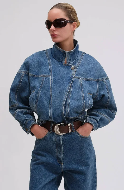 Ronny Kobo Denim Jacket "Caprice" in  Lightwash Blue Front Pockets Side Pockets Patch Pockets