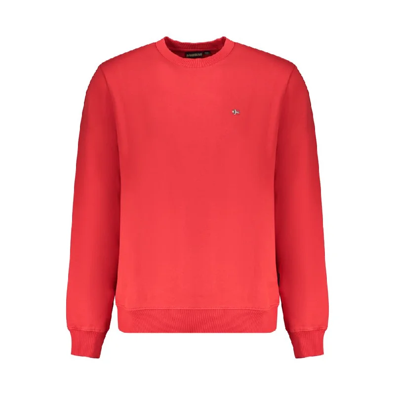 Red Cotton Sweater Satin Blend Silk Blend Wool Blend