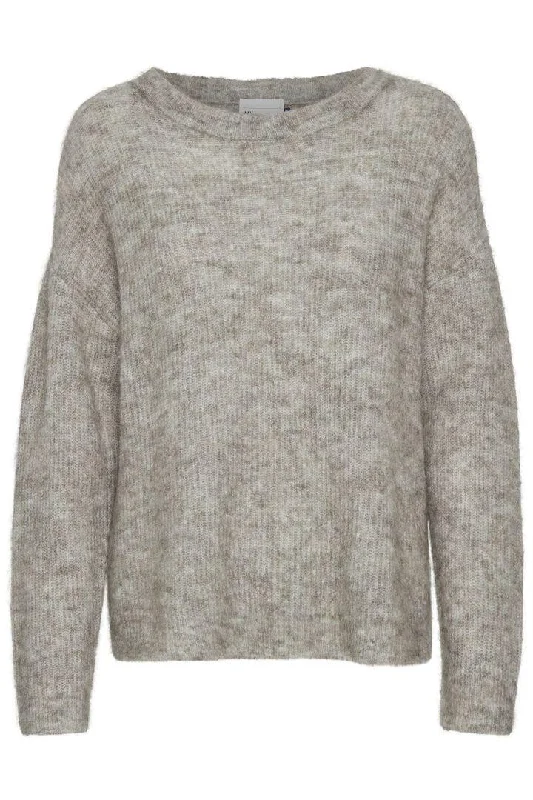 Denim Hunter Knit Pullover - Strik m. uld Port Neck Pullover