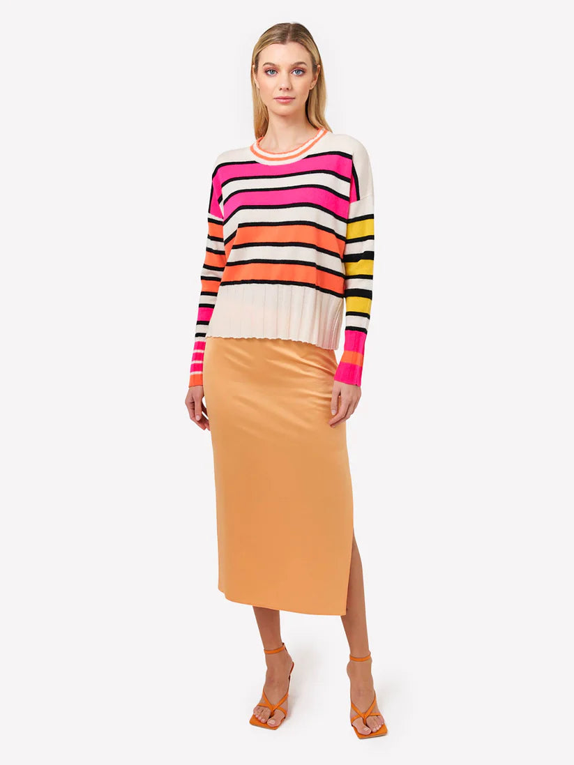 Oceana Stripe Sweater - Brodie Turtle Neck Boat Neck Asymmetrical Neck