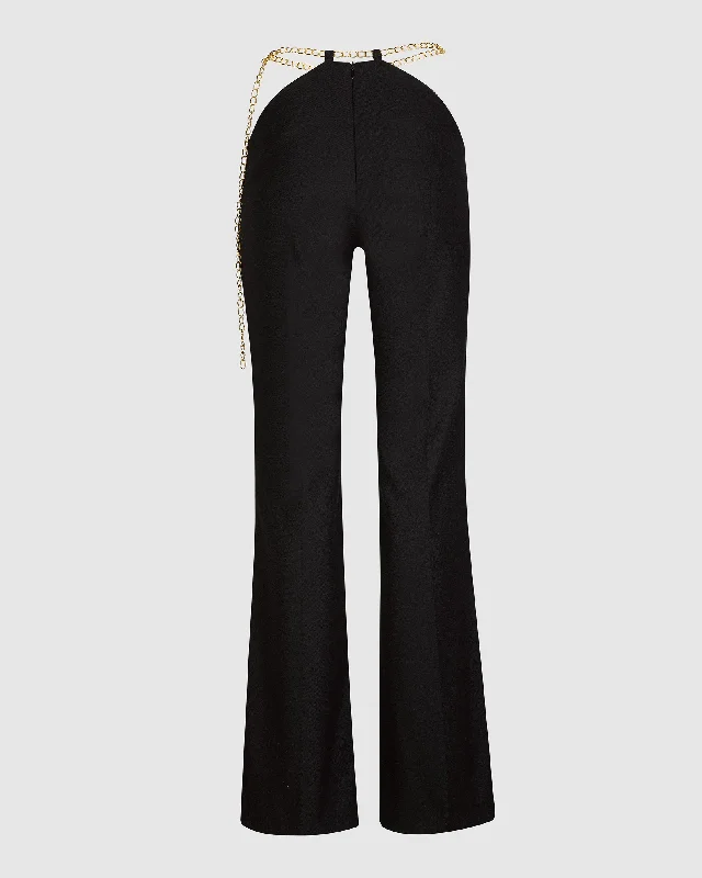 CHAIN WRIST TROUSERS IN BLACK Trousers Tapered Slim Fit