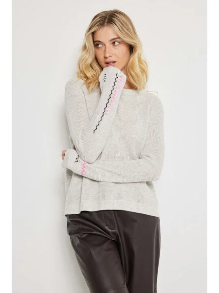 Let's Meet Sweater Platinum - Lisa Todd Oversized Loose Flowy