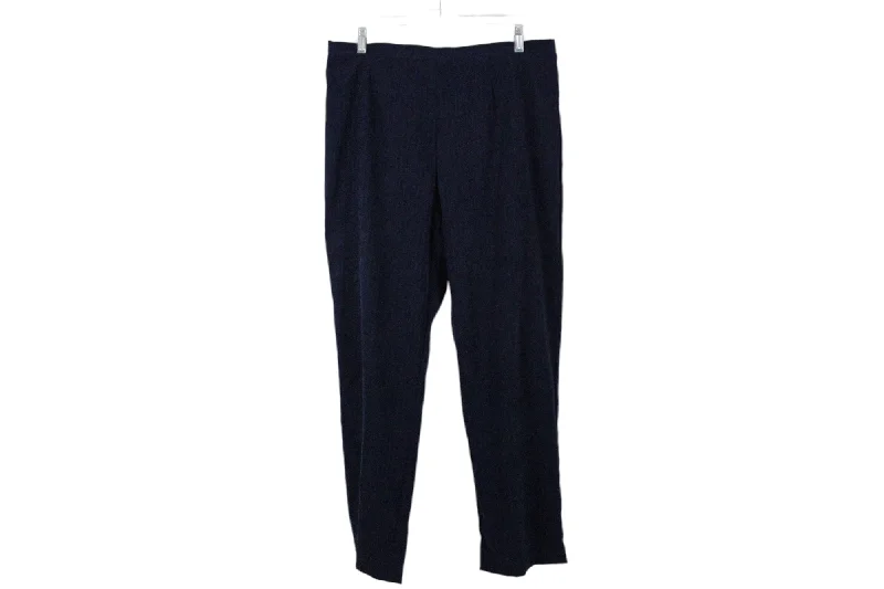 Blue Pinstripe Suede Finish Trousers | 14 Trousers Business Professional