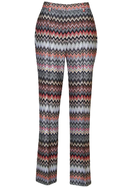 Trousers Dark Tones Zigzag Trousers Floral Bohemian