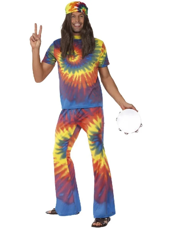 1960s Tie Dye Top and Flared Trousers Adult Rainbow Trousers Essential Wardrobe