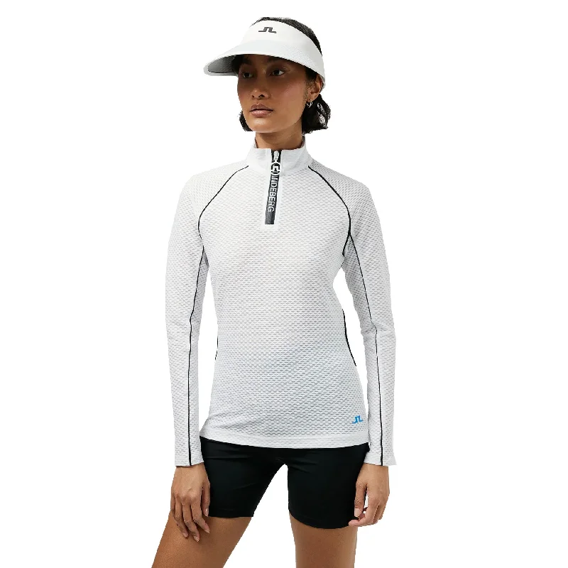 J. Lindeberg Jonah Mid Layer White Womens Golf Pullover Bolero Style Sweater