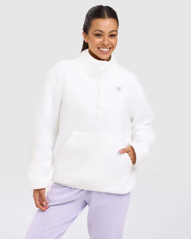 Women's Violet Fleece Pullover Lantern Sleeve Elegant