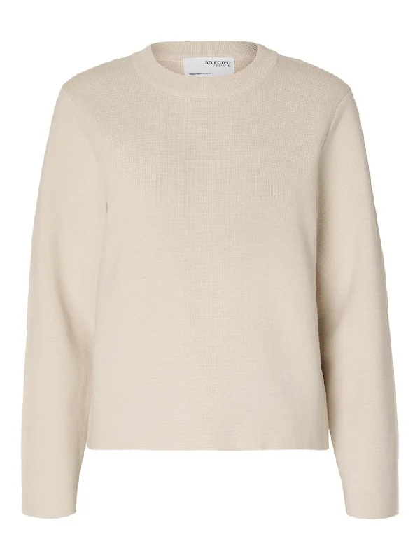 Selected Femme Liva - Strikkket pullover Boat Neck Sweater